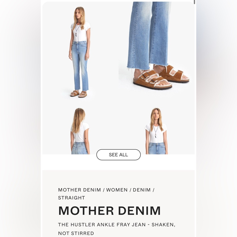 Mother Hustler Ankle Fray Sz 26